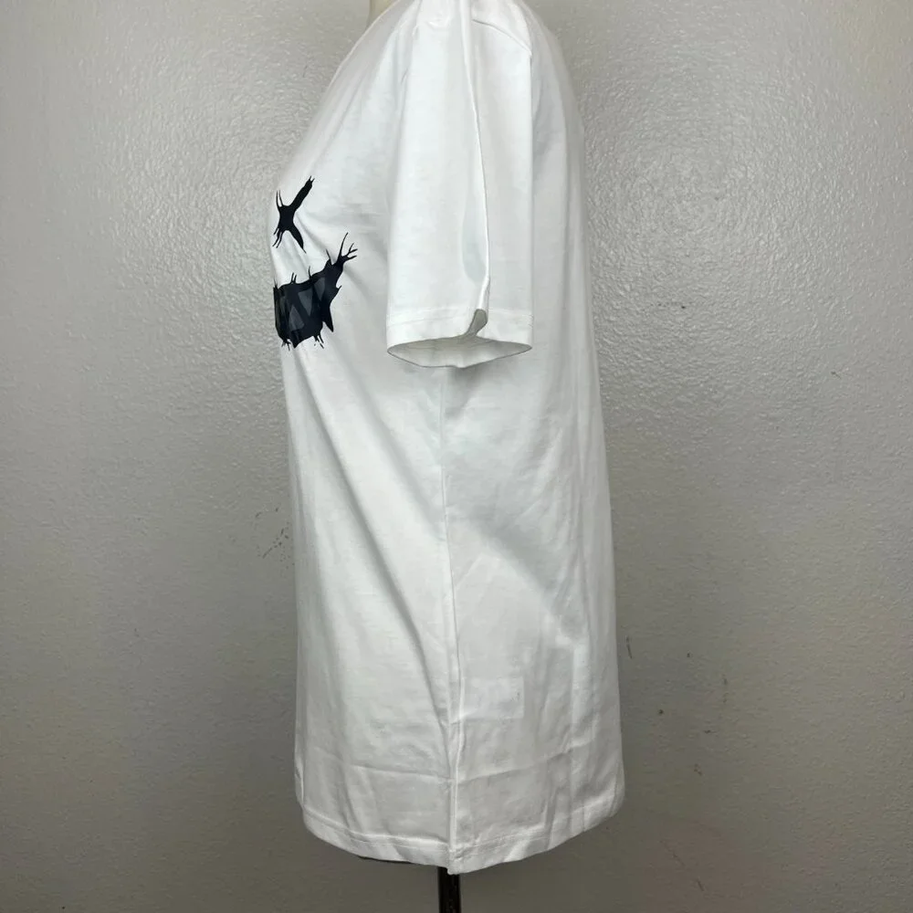 NWT ADOR Graphic Henley Short Sleeve White Tee Size‎ S